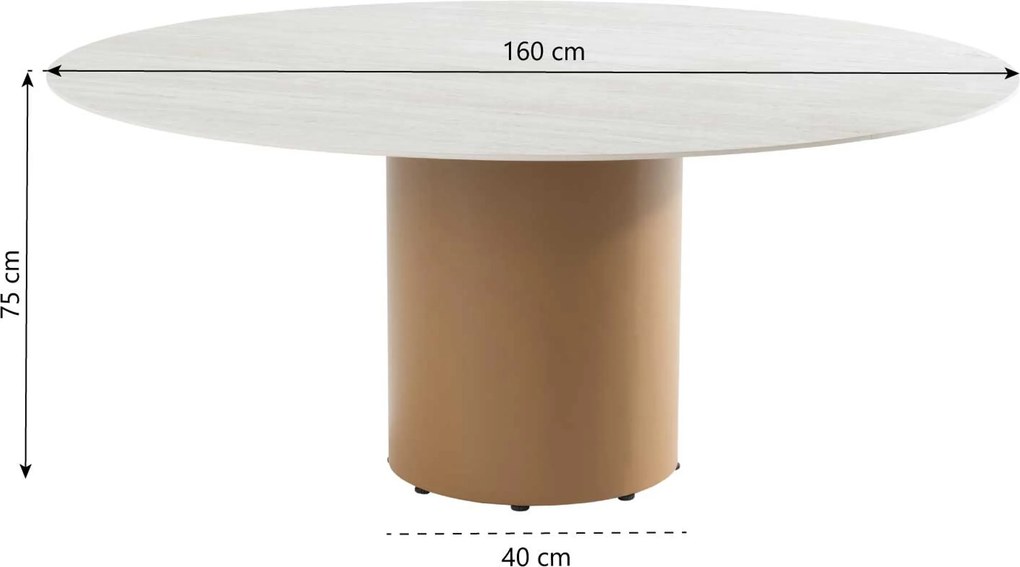 Dining Tuintafel  160 cm Aluminium/Ceramic stone Taupe Colorado low