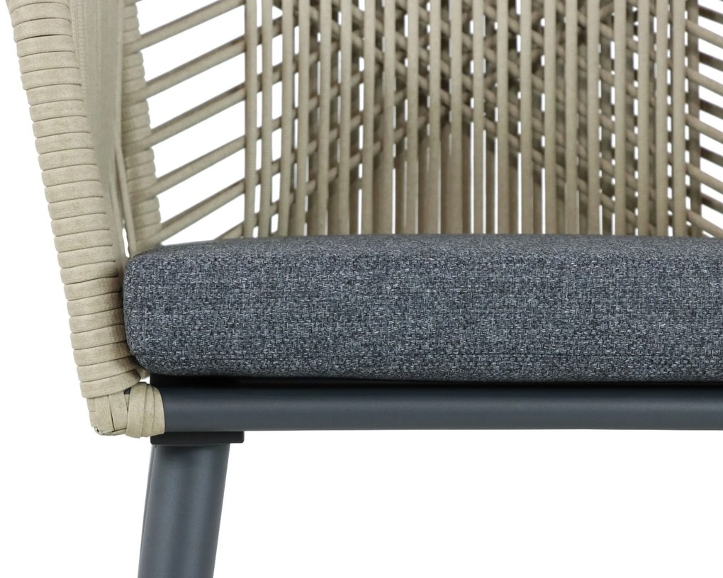 Tuinstoel Aluminium/rope Taupe-naturel-bruin Coco Vedra