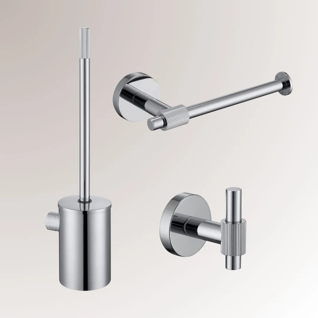 Best Design High End toilet accessoire set incl toiletborstel, rolhouder en haak chroom