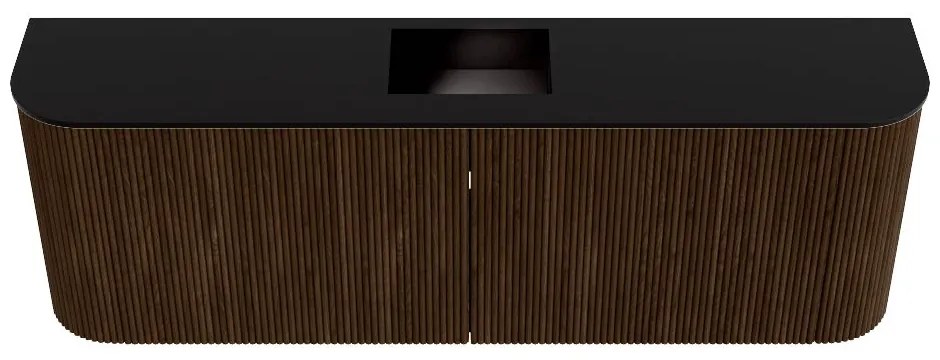 Mondiaz Joya 125cm toiletmeubel ronding links/rechts walnut met wastafel faye midden zonder kraangat urban