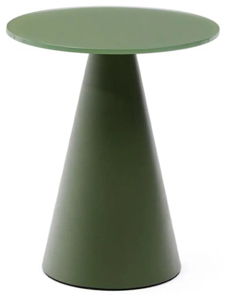 Kave Home Wilshire Ronde Bijzettafel Mat Glas Groen 30 Cm - 30 X 30cm.