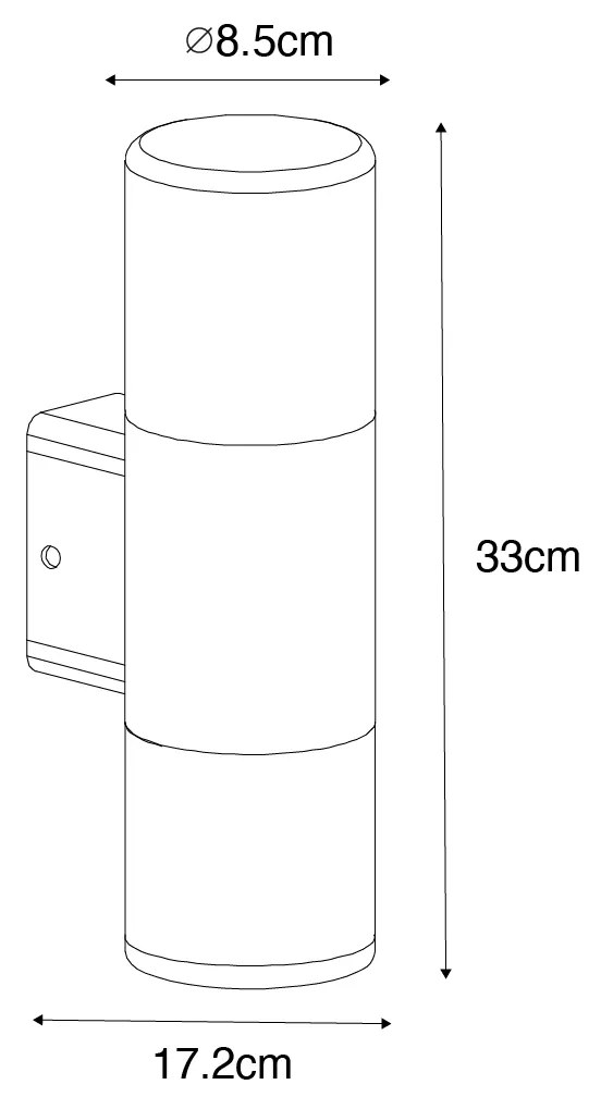 Moderne buiten wandlamp zwart 2-lichts IP44 - Odense Modern E27 IP44 Buitenverlichting rond