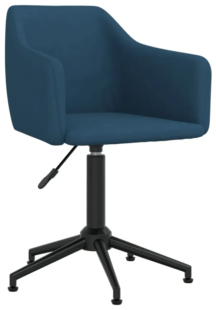 vidaXL Eetkamerstoel draaibaar fluweel blauw