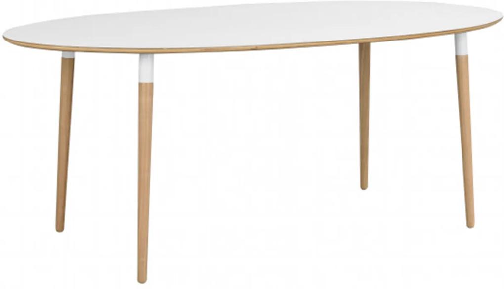 Nordiq Fusion table - Scandinavische Ovale eettafel - Eiken poten - L190 x B100 x H75 cm - Eettafels - Eetkamertafel - Ovaal - Hout - Scandinavisch design - Witte tafels