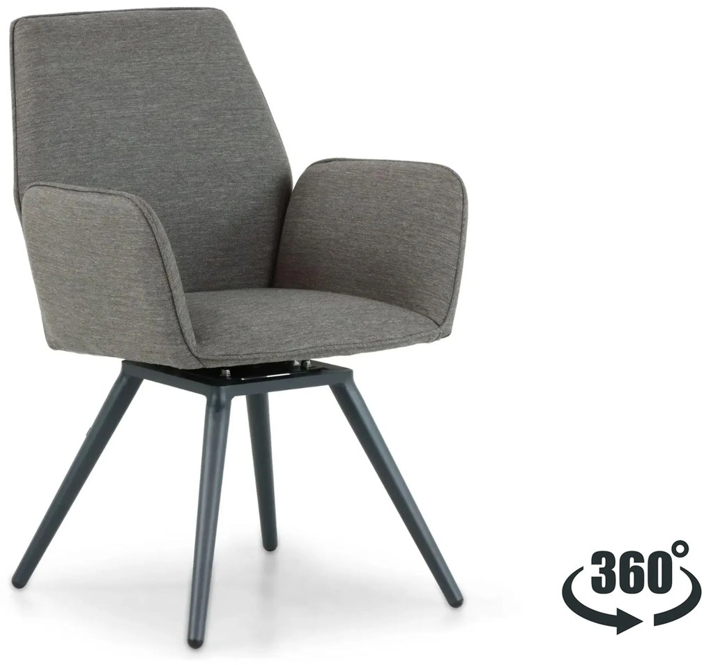 Tuinset 6 personen 220 cm Outdoor textiel Grijs Lifestyle Garden Furniture Andorra/Azzurro