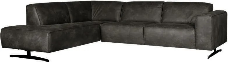 Hoekbank - Lambada - links - leer Colorado antraciet 01