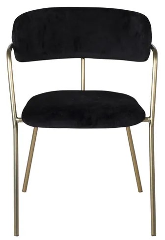 Jörn Eetkamerstoel Livia - Goud - Zwart Fluweel - Jörn
