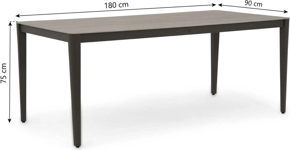 Dining Tuintafel  180x90 cm Taupe Livo