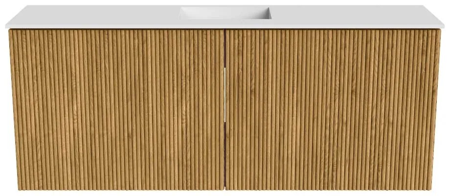 Mondiaz Joya 100cm toiletmeubel oak met wastafel faye midden zonder kraangat talc