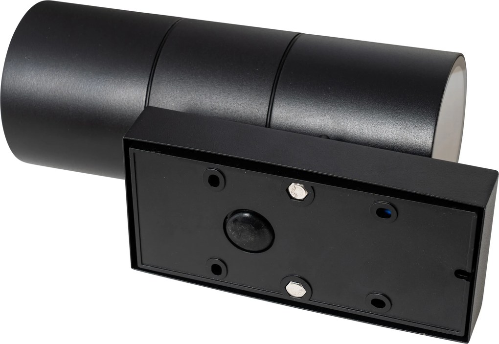 Buitenwandlamp zwart 2-lichts AR70 met bewegingssensor - Duo