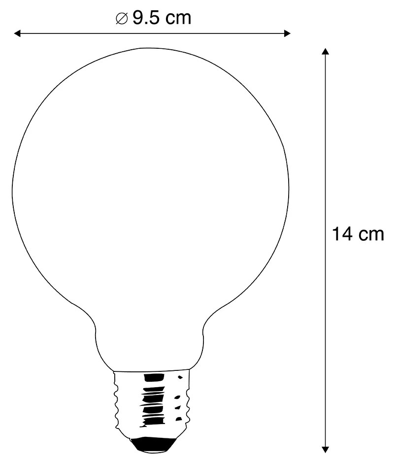 Set van 5 Smart E27 LED lamp G95 goud 4,9W 470 lm 1800-4000K