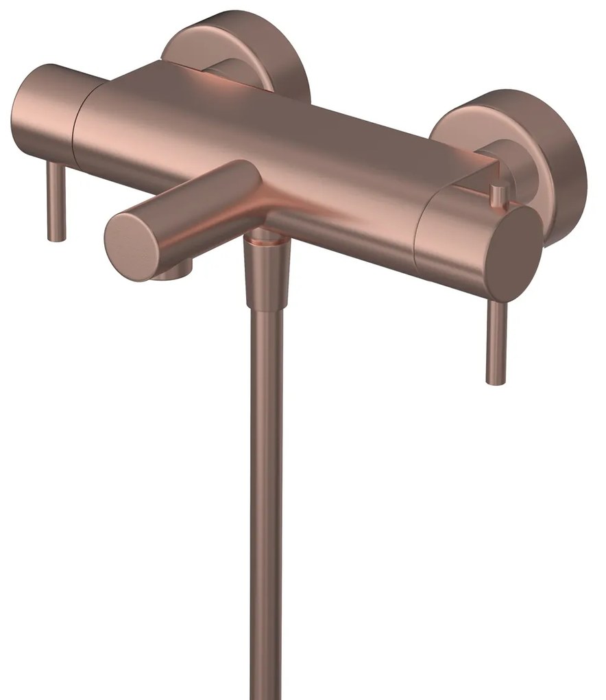 Hotbath Cobber thermostatische badkraan met uitloop geborsteld koper PVD