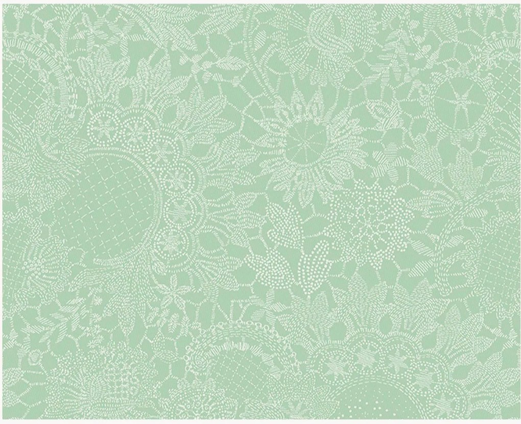 Jacquard placemats Mille Guipures Jade, 4-delig