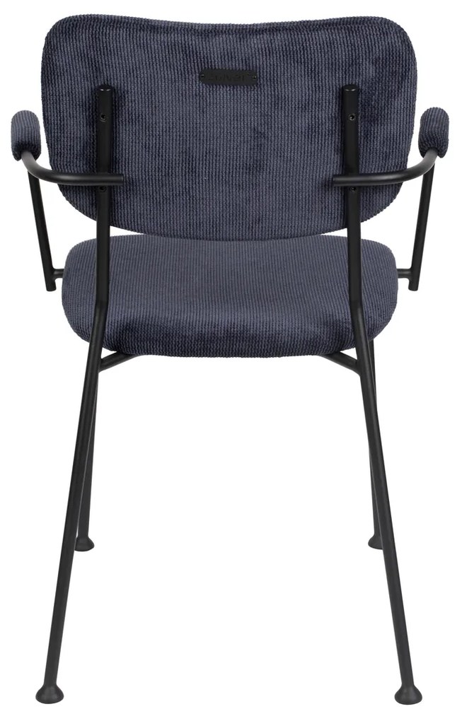 Zuiver Benson Design Stoel Met Armleuningen Donkerblauw