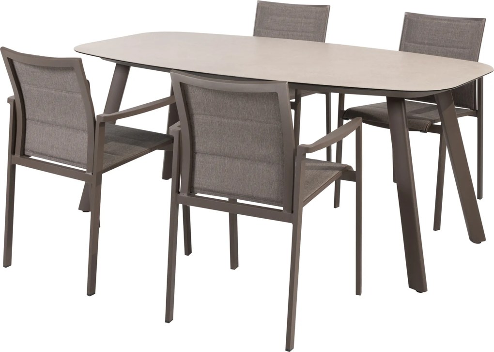 Manolo Cortina dining tuinset 180x95xH75 cm 5 delig keramiek terre Taste 4SO