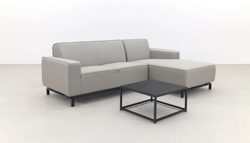 Boavista/Toronto loungebank chaise longue - Nature Grey - 3-delig - links