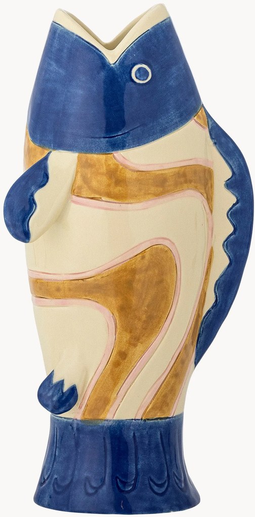 Handbeschilderde decoratieve vaas Irving van steengoed, H 22 cm