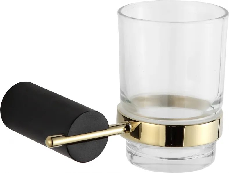 Mexen Aron beker voor tandenborstels, zwart/goud - 7088138-57