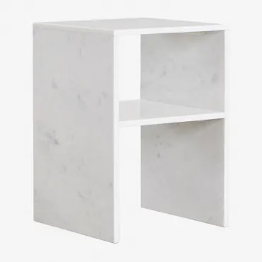 Vierkante Bijzettafel 35x35 Cm In Gabrielle Marmer Wit Marmer - Sklum