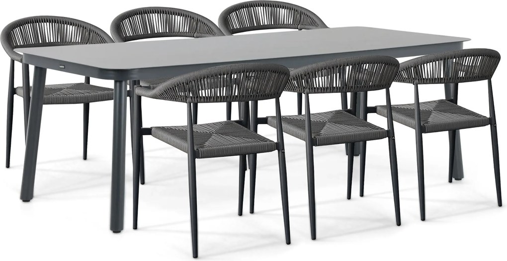 Tuinset 6 personen 220 cm Rope Grijs De Laan Projects