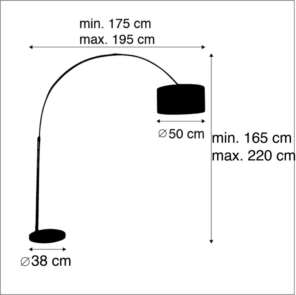 Booglamp staal mosgroene kap 50/50/25 - XXL Modern E27 Binnenverlichting Lamp