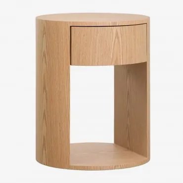 Set Van 2 Nachtkastjes Ø40 Cm In Mdf Adrido Eikenhout - Sklum