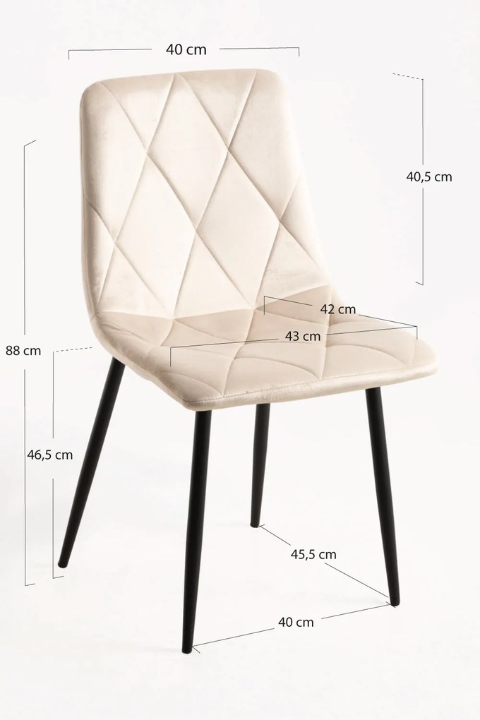 Set 4 Lyke Fluwelen Stoelen
