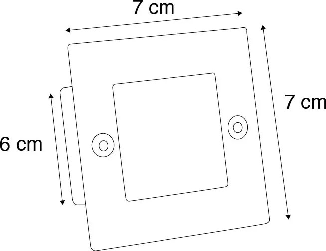 Set van 6 moderne inbouwspots staal incl LED - Square 7