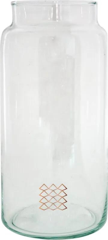 Vaas Patern L - Handgemaakt - Glas - Ø10 x 18 cm - Koper