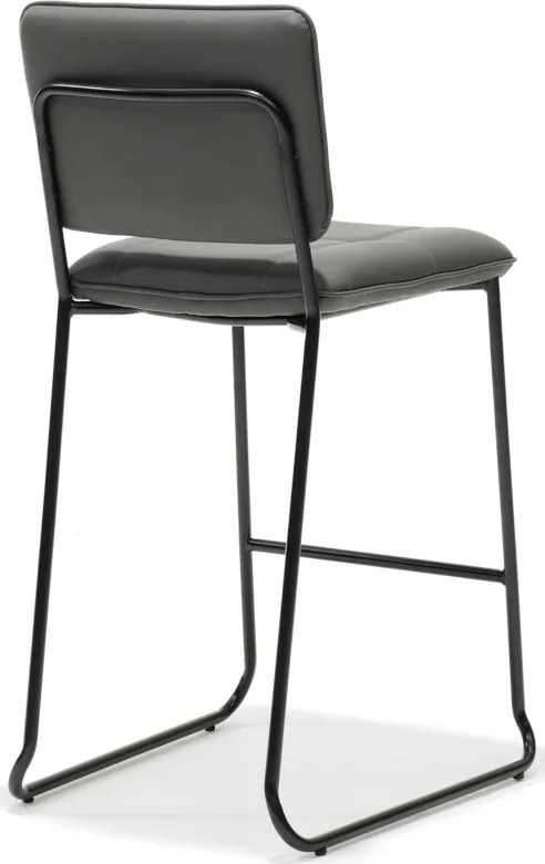 Barkruk Milaan - leer Vintage antraciet