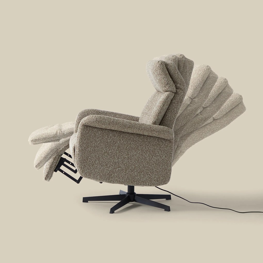 Relaxfauteuil Elektrisch Taupe Stof