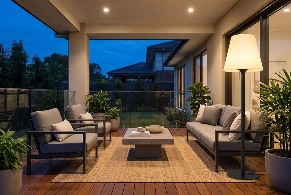 Moderne Buiten Vloerlamp Zwart Met Witte Kap IP - Big Virginia Zwart