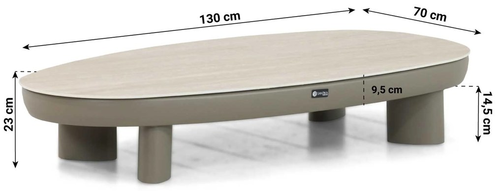 Hoek loungeset 4 personen Aluminium/Rope Taupe Santika Furniture Santika