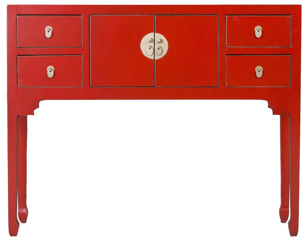 Fine Asianliving Chinese Sidetable Rood - Lucky Red - Orientique Collectie B100xD26xH80cm