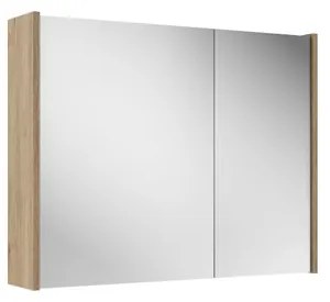 Saniclass Prime Spiegelkast - 80x63x16cm - inclusief zijpanelen - eiken SW1212816/SW812072