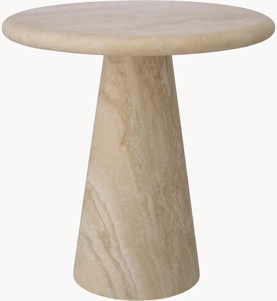 Ronde bijzettafel Adriana van travertijn