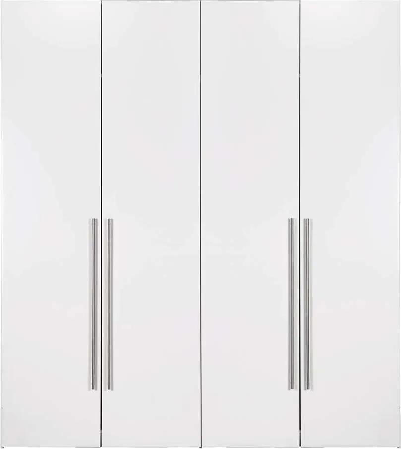Kledingkast Bergen 4-deurs - wit - 219x196x59,5 cm - Leen Bakker