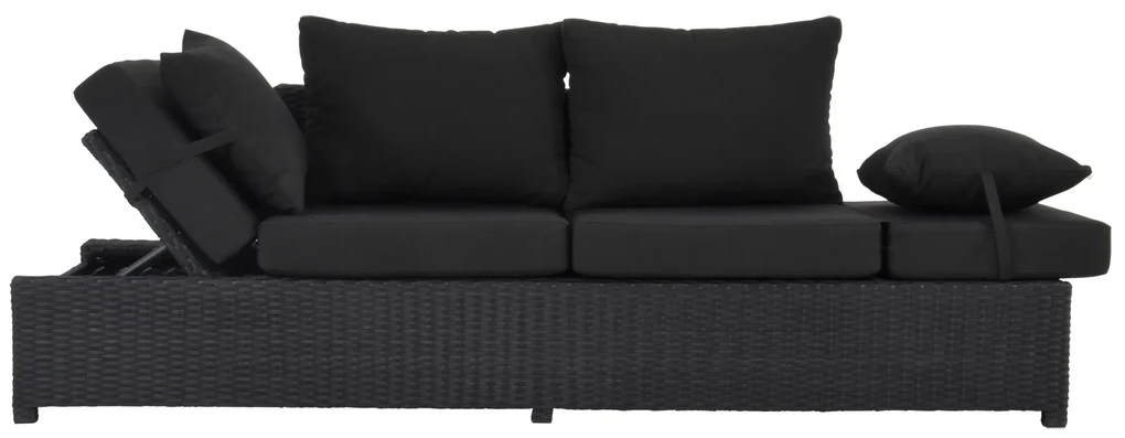 Lesli Living Loungebank - Roma - Zwart - Wicker - Lesli Living
