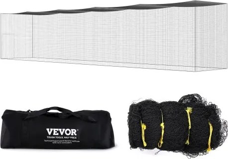VEVOR Baseball Batting Cage Net voor thuis of in de tuin 70 voet, Baseball Cage Net voor slaan en instellen, Baseball Net, Batting Cage, voor kinderen of volwassenen Zwart