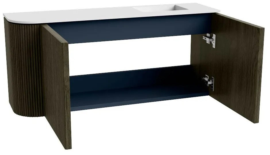 Mondiaz Joya 90cm toiletmeubel ronding links shadow met wastafel faye rechts zonder kraangat talc