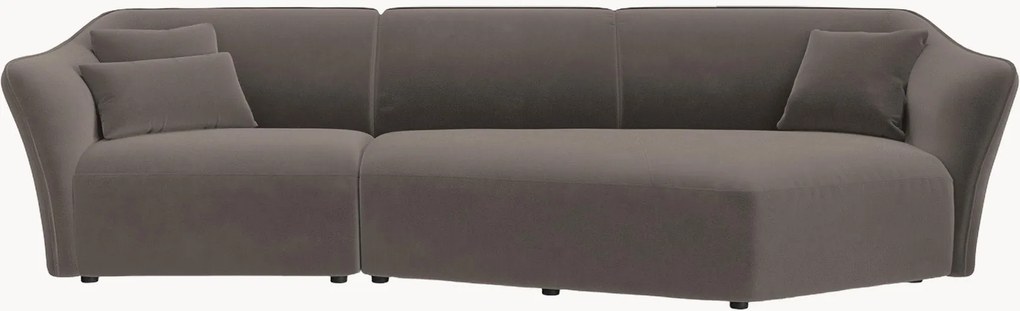 Modulaire fluwelen hoekbank Flora (5-zits)