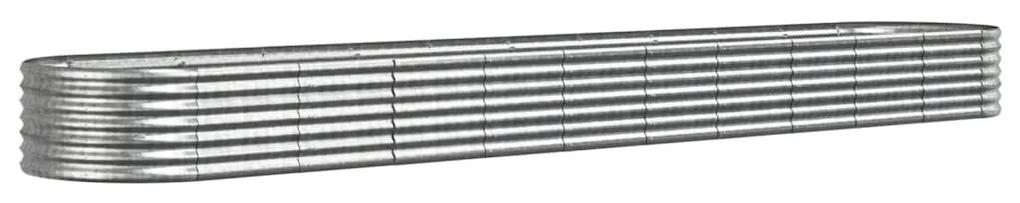 vidaXL Plantenbak 440x80x36 cm gepoedercoat staal zilverkleurig