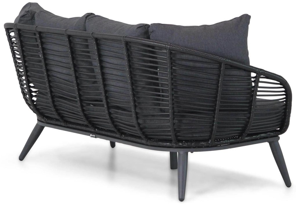 Stoel en Bank Loungeset 4 personen Aluminium/wicker Zwart Coco Coco Leonardo