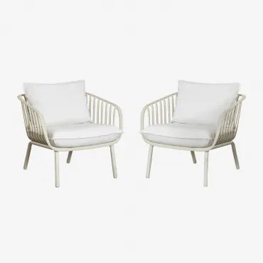 Set Van 2 Tuinstoelen Van Staal En Polypropyleen Aradina Beige – Linnen - Sklum