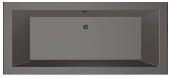 Xenz Society Duobad - 180x80x53 - afvoer Midden - acryl - antraciet 6853-05
