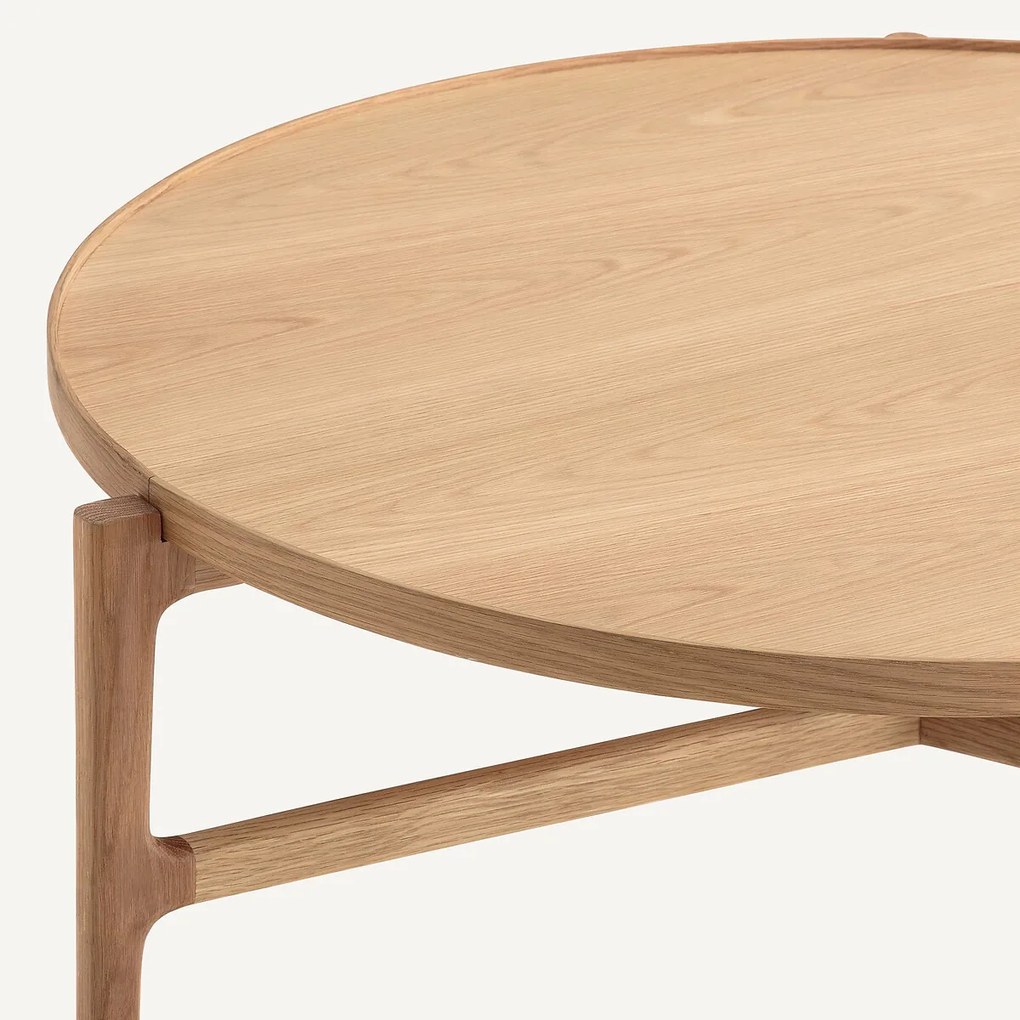 Salontafel, diameter 94 cm, eiken fineer, Alyasa