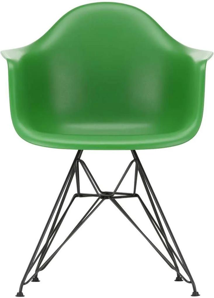 Vitra Eames DAR stoel met zwart gepoedercoat onderstel groen