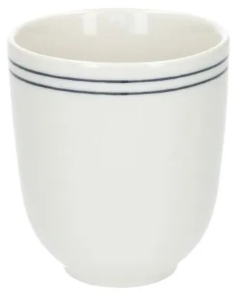 Beker met blauwe streep, organisch, porselein,Ø 7,6 cm