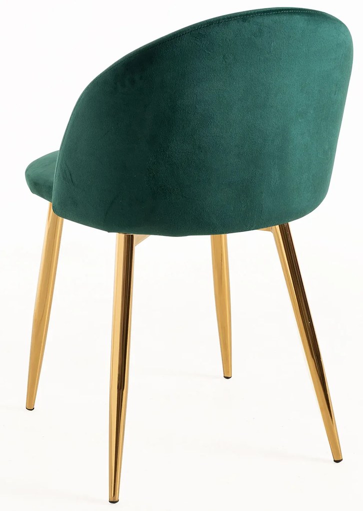 Set van 4 Vint Fluwelen Gouden Stoelen
