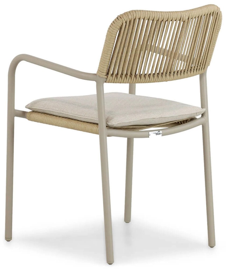 Tuinset Ronde Tuintafel 6 personen 180 cm Aluminium/rope Taupe Coco Penya/Fungo